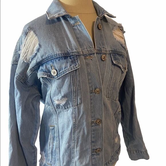 Women’s Forever 21 Distressed Jean Jacket • Medium - Picture 15 of 16